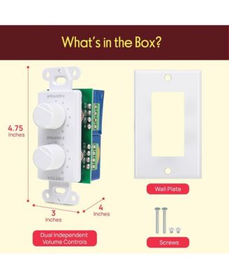 In Wall Speaker Volume Control - Home Audio Smart 2-Channel A/B Dual Channel Speakers Controller Selector Pod Box