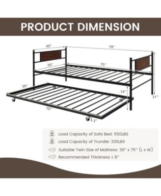Metal Daybed with Trundle