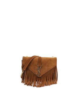 Small Classic Monogram Fringe Crossbody Bag Suede