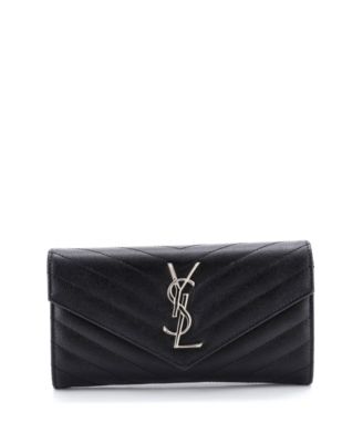 Large Classic Monogram Flap Wallet Matelasse Chevron Leather