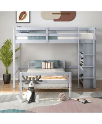 Loft Bed with Storage Shelves