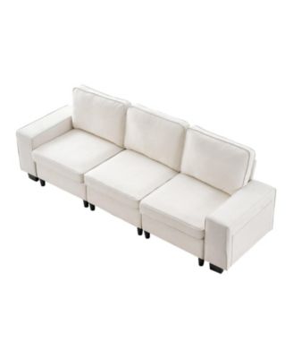 100 in Modular 3-Seater Sofa with Deep Seats, Hidden Storage, and Velvet Upholstery