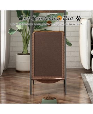 Zeus and Ruta 58 in. Modern Cat Tree Tower for Large Cats Maine Coon Scratching Board Hammock Removable Pads