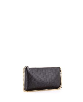 Chain Wristlet Wallet Guccissima Leather