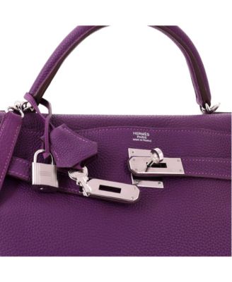 Kelly 32 Handbag Purple Togo with Palladium Hardware
