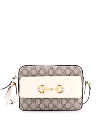 Small Horsebit 1955 Flap Pocket Camera Bag GG Coated Canvas and Leather