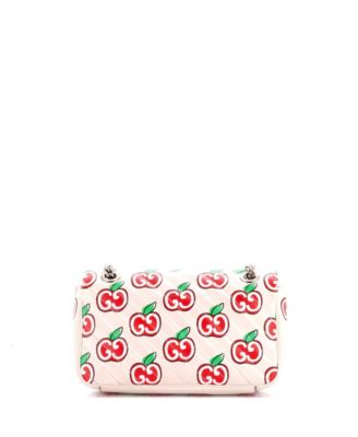 Small GG Marmont Flap Bag Printed Diagonal Quilted Leather