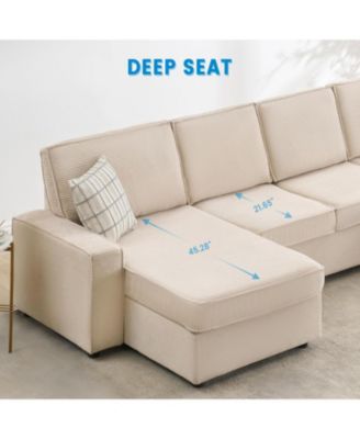 Modular Sectional Sofa, 7-Seat U-Shaped Couch with Washable Covers, Deep Seat Cloud Sofa