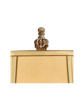 French Traditional 62" Tall Standing Floor Lamps Set of 2 Lights Candlestick Faux Wood Finish Living Room