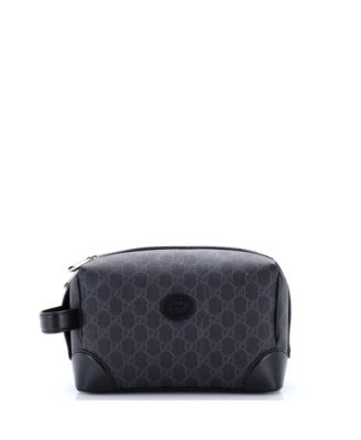 Interlocking G Patch Toiletry Case GG Coated Canvas with Leather