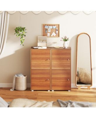 2-Tier Modern Nightstand with Adjustable Shelves and Drawer