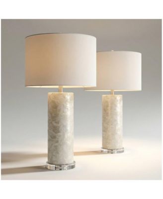 Sabina 27 1/2"H Textured Pearlescent Cylinder Table Lamp Set