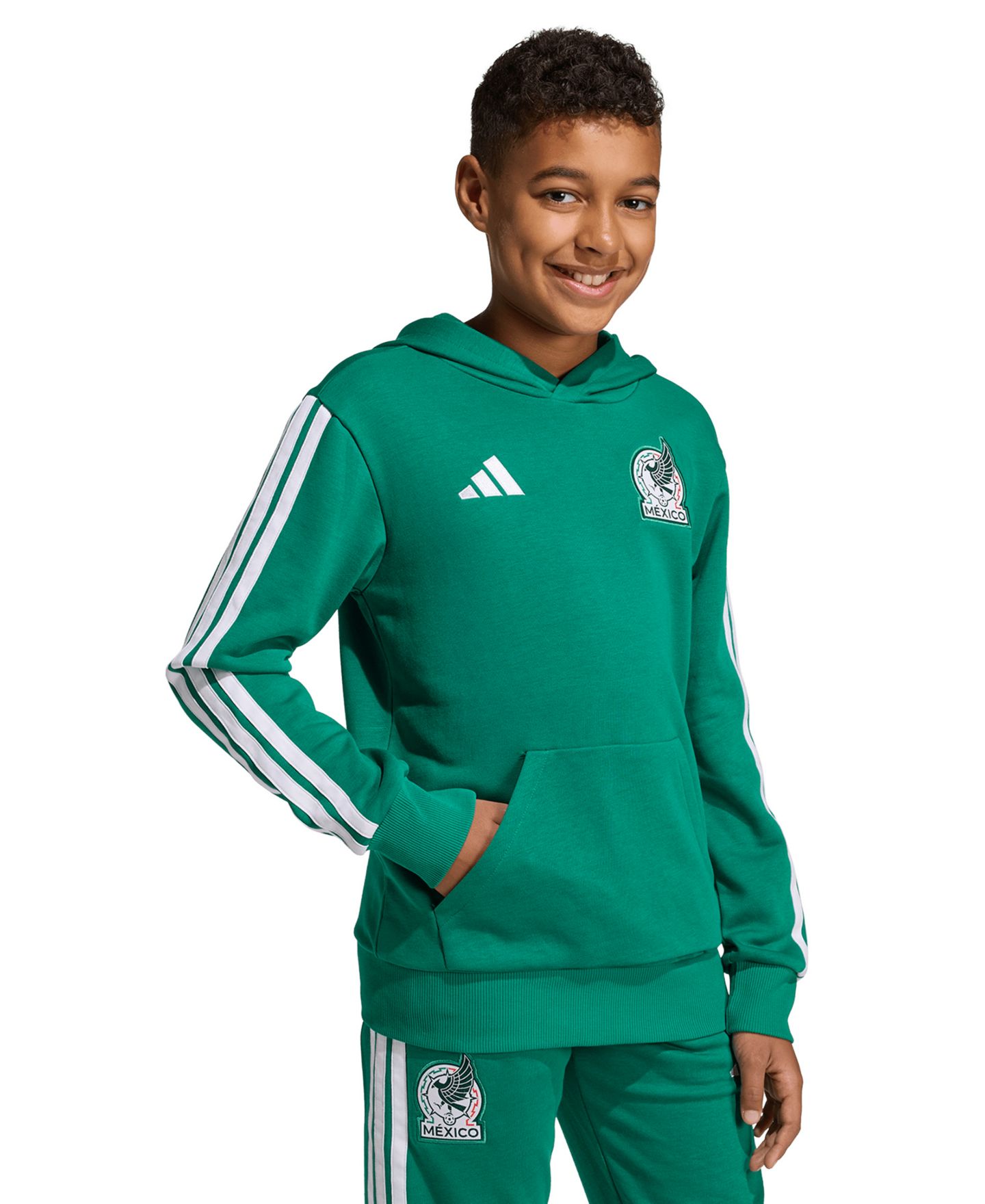 Детское худи adidas Mexico DNA, цвет: Зелёный — фото 2
