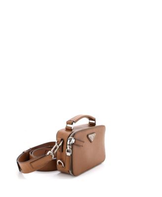 Mini Brique Crossbody Bag Saffiano Leather