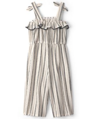 Girls' 2T-5T Striped Ruffle Jumpsuit