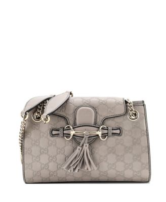 Small Emily Chain Flap Shoulder Bag Guccissima Leather