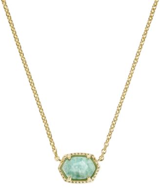 Daphne Amazonite 14k Gold-Tone Over Brass Short Pendant Necklace