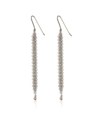 Sterling Silver Diamond Elsa Peretti Mesh Earrings