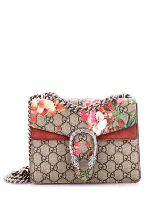 Mini Dionysus Bag Blooms Print GG Coated Canvas