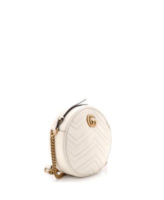 Mini GG Marmont Round Shoulder Bag Matelasse Leather
