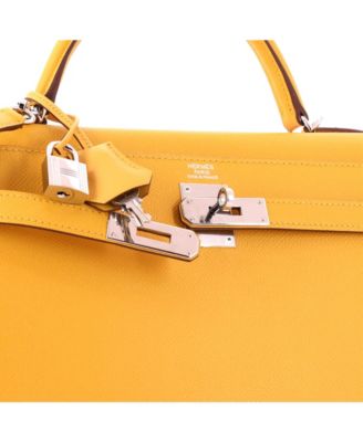Kelly 32 Handbag Yellow Epsom with Palladium Hardware