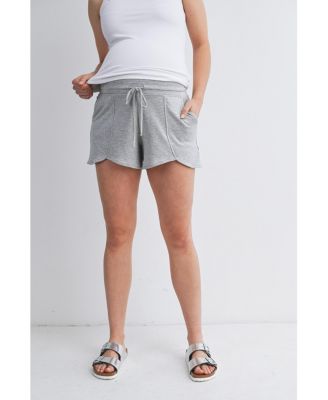Maternity Relaxed Fit Lounge Shorts with Front Pockets and Drawstring