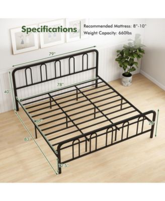 King Metal Bed Frame with Headboard