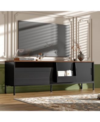 70.8 Media Console for Up to 75 TVs, Entertainment Center with Drawer, Sliding Doors and Adjustable Shelves for Living Room