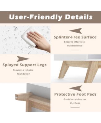 43 in Stepped-Top Coffee Table with Color Block Design and Storage