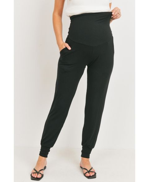 Женские брюки Hello Miz Maternity Over-the-Belly Pull-On Joggers With Side Pockets, цвет: Чёрный