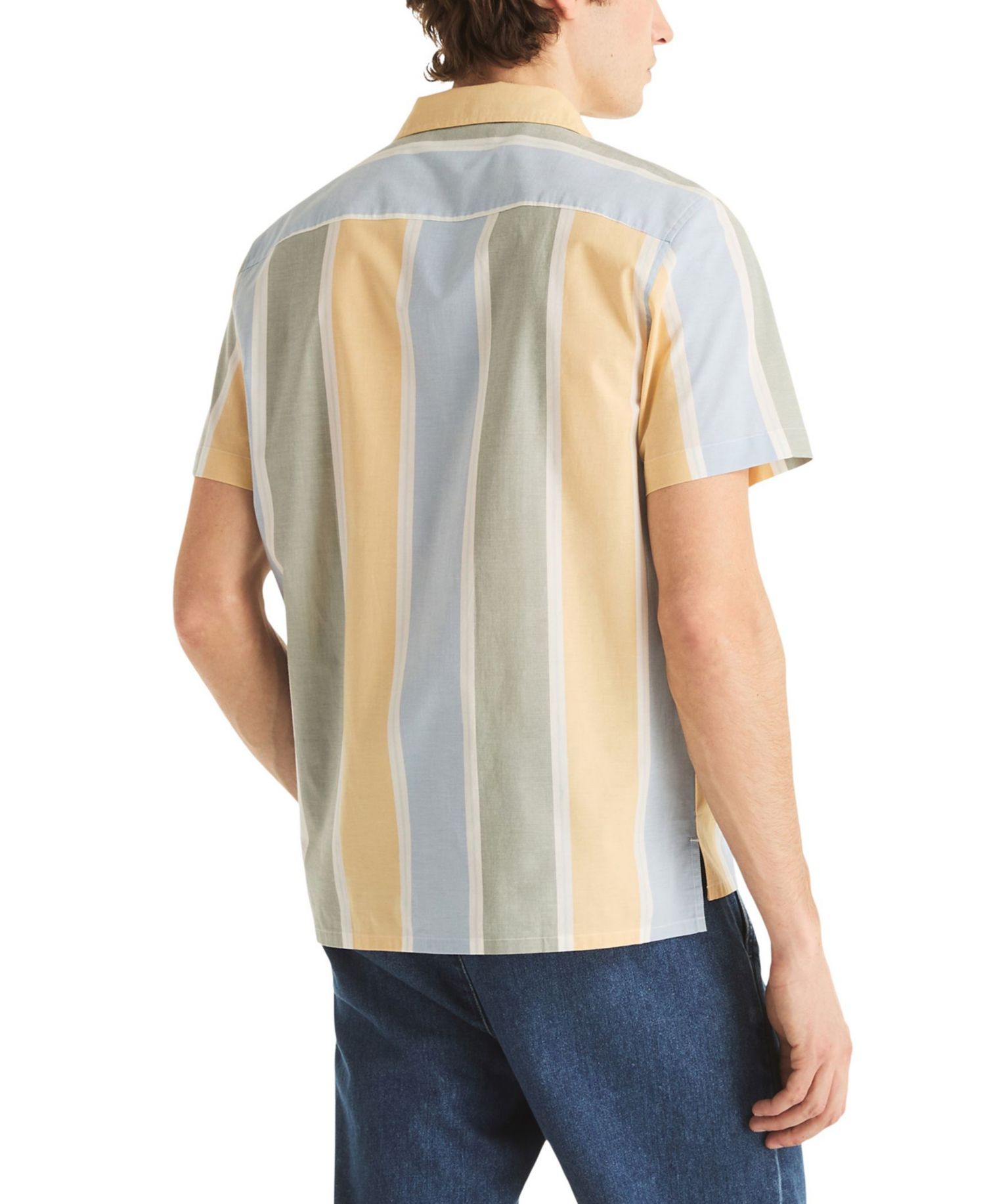 Men's Camp Collar Stripe Shirt
