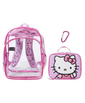 2-Piece 16" Kids Clear Backpack and Lunch Box Set For School And Travel