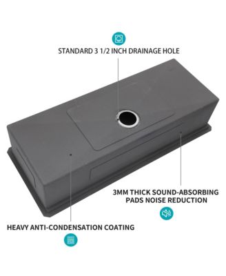 45 x 19 x 10 Inch Single Bowl Undermount Workstation Kitchen Sink - 16 Gauge Stainless Steel Deep Sink