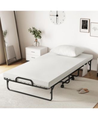 Twin Rollaway Guest Folding Bed with Memory Foam Mattress