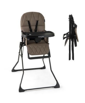 Compact Baby High Chair with Removable Tray and PU Cushion