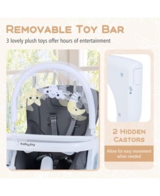 Foldable Baby High Chair with Adjustable Height and Reclining Seat