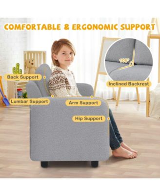 Two Seat Kids Sofa with Soft Upholstery and Wooden Frame