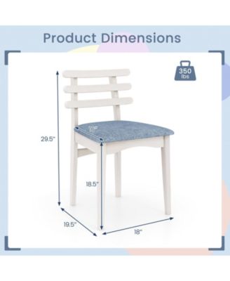 Fabric Kitchen Side Chairs Set of Two with Wood Frame