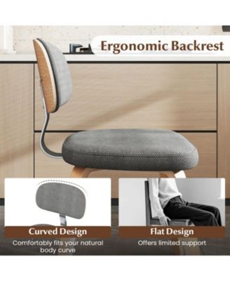 Chenille Upholstered Wooden Dining Chairs Set of Two