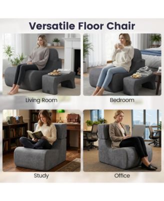 Floor Chair Lazy Sofa with Detachable Headrest Cushion
