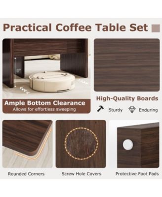 Modular L Shaped Coffee Table Set of Two for Small Spaces