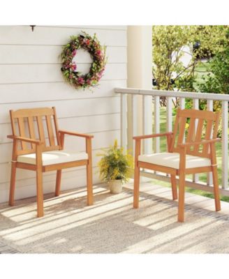 Two Piece Patio Dining Chairs with Acacia Wood Construction