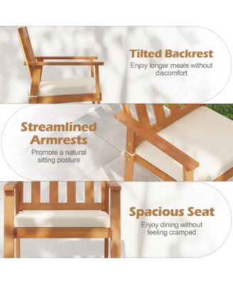 Two Piece Patio Dining Chairs with Acacia Wood Construction