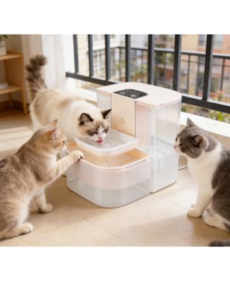 Zeus and Ruta Cordless Pet Water Fountain 4.5L Dual Tank Filtration Automatic Cat Dog Dispenser Easy Clean Design