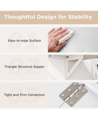 31.5 x 23.5 Inch Wall Mounted Folding Table for Small Spaces