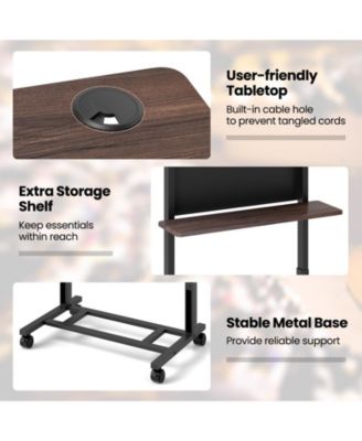 40.5-49 Inch Height Adjustable Rolling Podium Stand Lectern Table