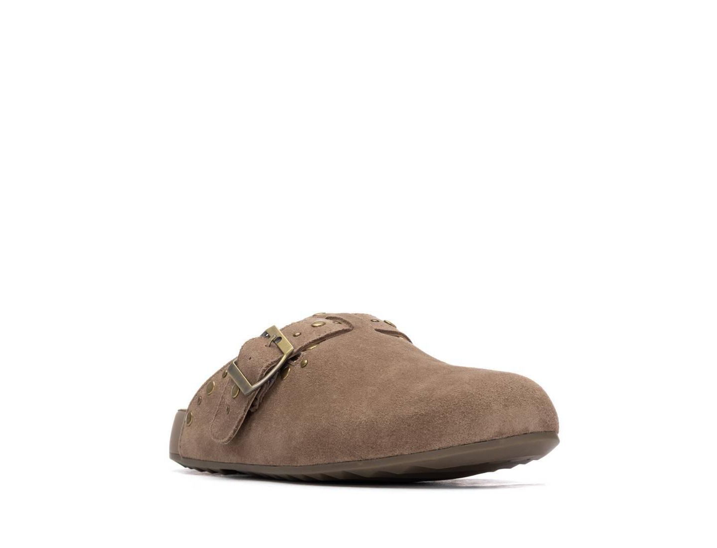 Женские сабо XTI Suede Clog Mule Flats, цвет: Бежевый — фото 1