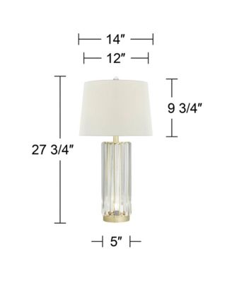 Rivera 27 3/4" Tall Traditional Table Lamps Set of 2 LED Night Lights Clear Glass Rod Living Room Bedroom
