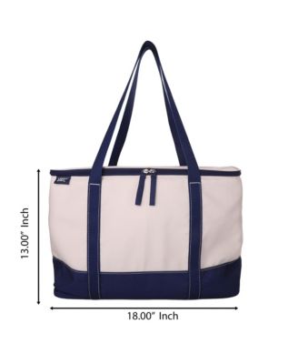 Rectangular Large Cooler Bag Insulated 8 Gal, Canvas Soft Cooler with Tote Handles and Zip Closure