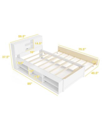 Bed Frame with Trundle and Built In Power Outlets